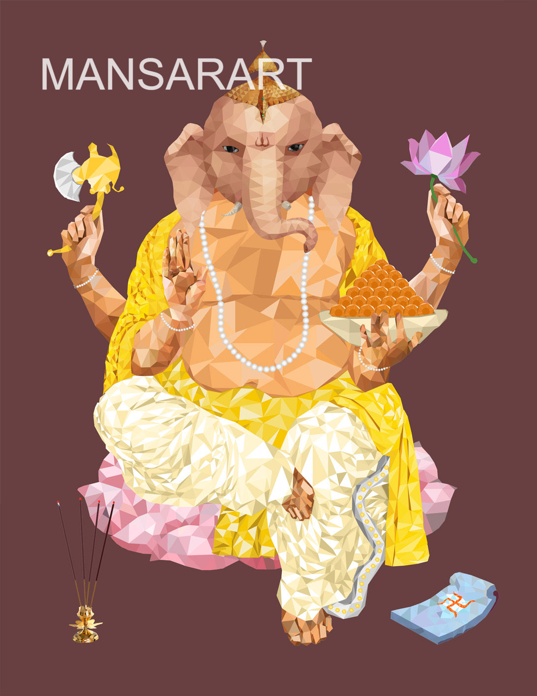 LORD GANESHA : Modern Reverence in Poly Art