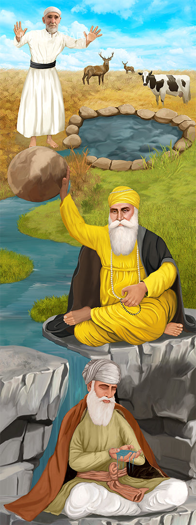 GURU NANAK DEV JI AND  PANJA SAHIB