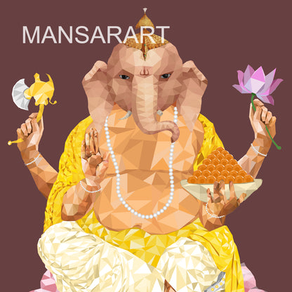 LORD GANESHA : Modern Reverence in Poly Art
