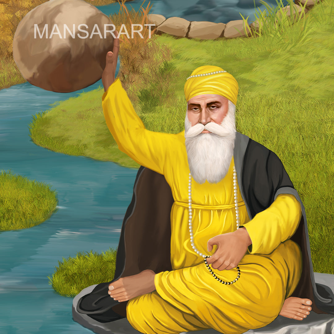 GURU NANAK DEV JI AND  PANJA SAHIB